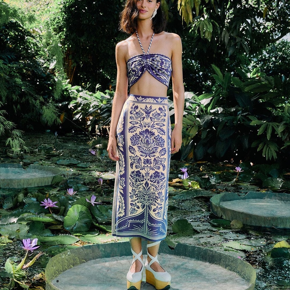 FARM Rio Tapestry knit skirt and top set. Can be bought as a set or separately!